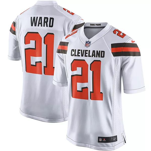 Men Cleveland Browns 21 Denzel Ward Nike White Player Game NFL Jersey